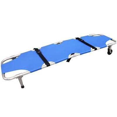 Folding Aluminum Stretcher with Handles Emergency Medical Portable Travel Size Patient Transport Stretcher