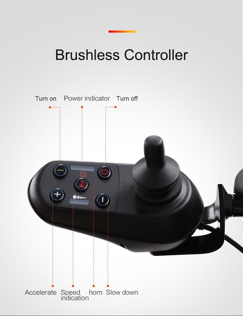 Jbh Hot Selling Comfortable Seating Electric Power Wheelchair with Lithium Battery