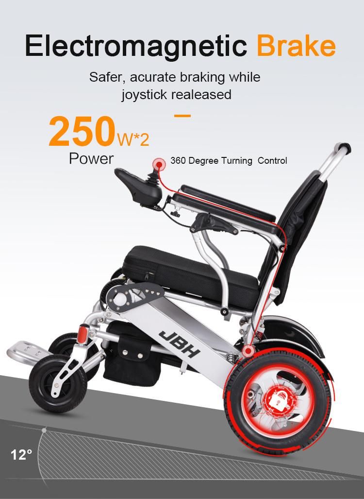 FDA Disabled Aluminum Lightweight Foldable Power Electric Lithium Battery Wheelchair