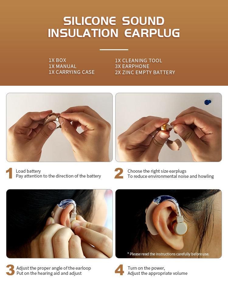 Behind The Ear Hearing Aid Amplifier Voice Battery Model Wireless Bte Free Debugging