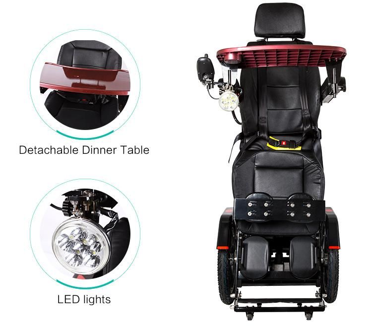 Lying Reclining Standing Electric Wheelchair 50km Distance Range Per Charge