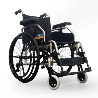 Outdoor Transport Patient One Handed Folding Manual Wheelchair