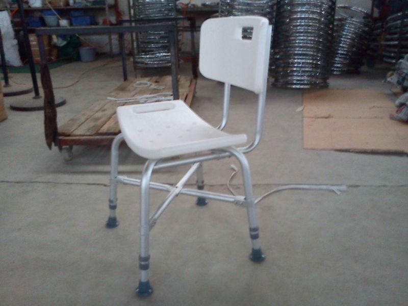 Commode Chair - Heavy Duty Shower Chair with Aluminum Light Frema with Back