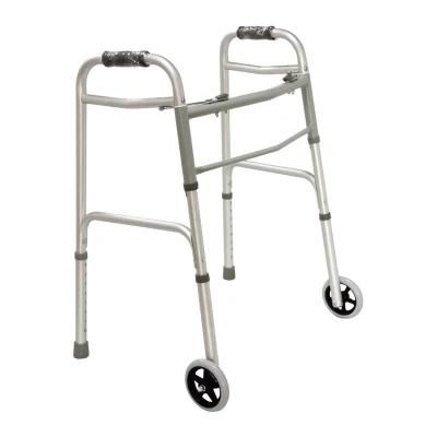 Adult Medical Folding Adjustable Aluminum Rollator Walker Wtih Two Wheels