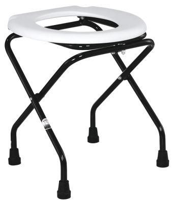 Steel Small Commode Chair Folding Plastic Seat Bathroom Toilet Chair Patient Elderly Portable Outdoor Chair Without Wheel