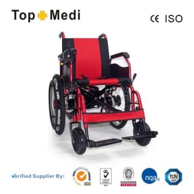 CE Aluminum 24V 250W Motor Portable Folding Electric Wheelchair for Elderly