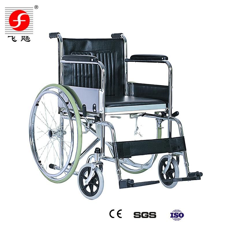 Foldable Commode Wheelchair Toilet for Disabled
