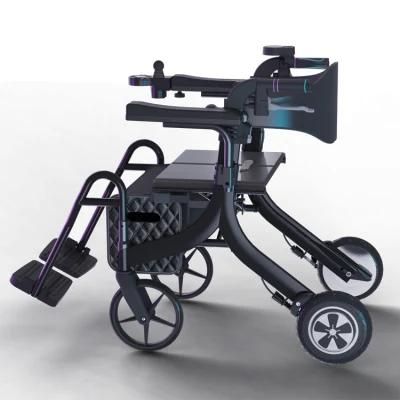 Multi-Function Aluminum Electric Rollator Wheelchair Walker Shopping Cart