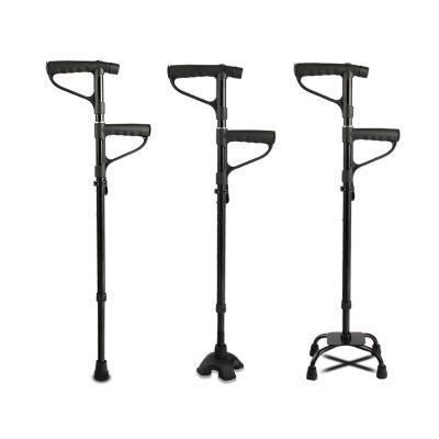 Aluminum Alloy Crutches Walking Stick Retractable Walking Stick for The Elderly Multi-Functional Four-Legged Walking Stick with Light