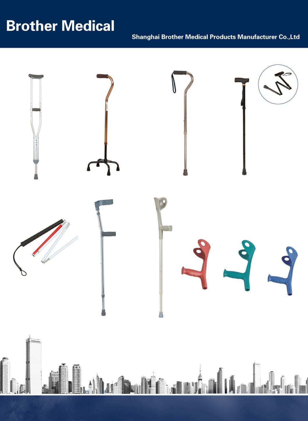 Luminum Axillary Crutch Aluminum Single Cane Alloy Height Adjust TPR Hand Grip Non-Slip Rubber Walking Stick Medium Size