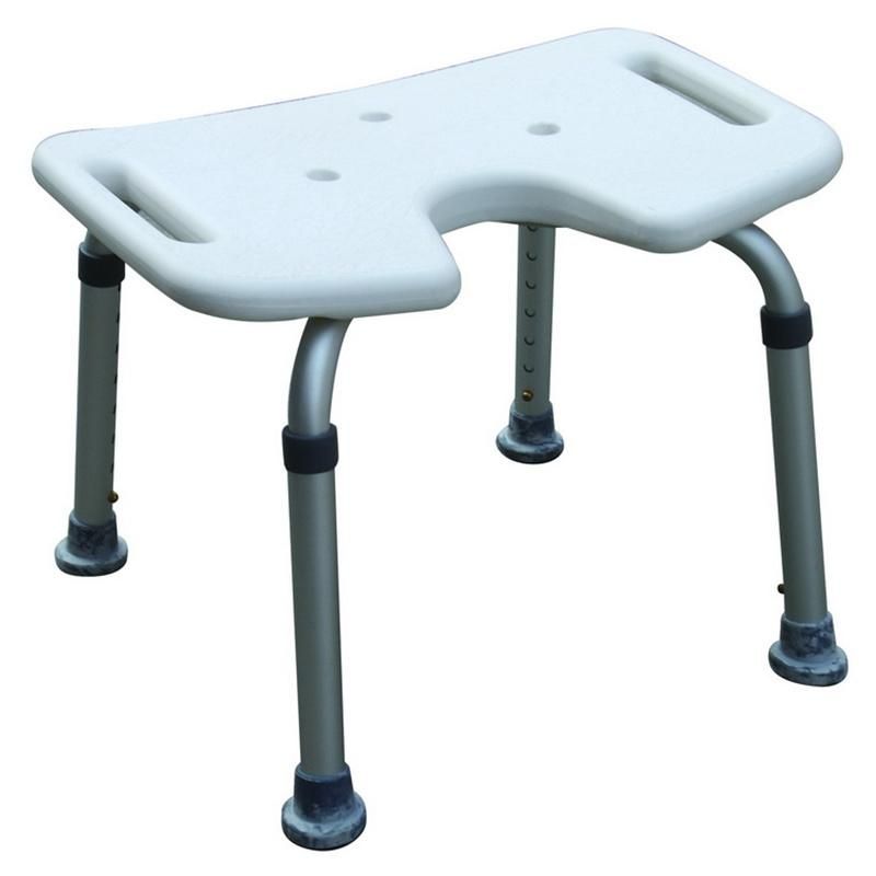 U Shape Seat PE Board Anti-Slip Foot Glue Bath Bench Bathroom Shower Safety Home Care Bath Chair Rehabilitation Medical Equipment for Pregnant Woman and Elder