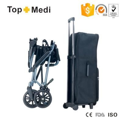 Topmedi Travelite Lightweight Compact Transport Wheelchair with Carry Bag