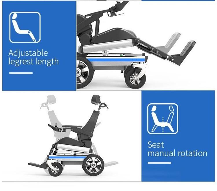 Aluminium Seat Rotation Folding Electric Wheelchair