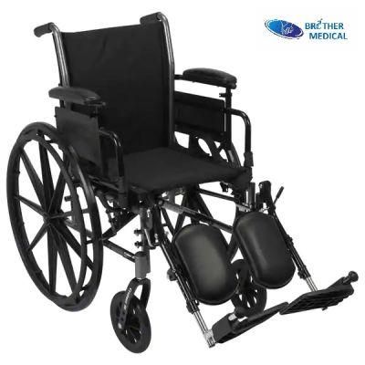 American Style Manual Folding Steel Wheel Chair for Elderly Disabled