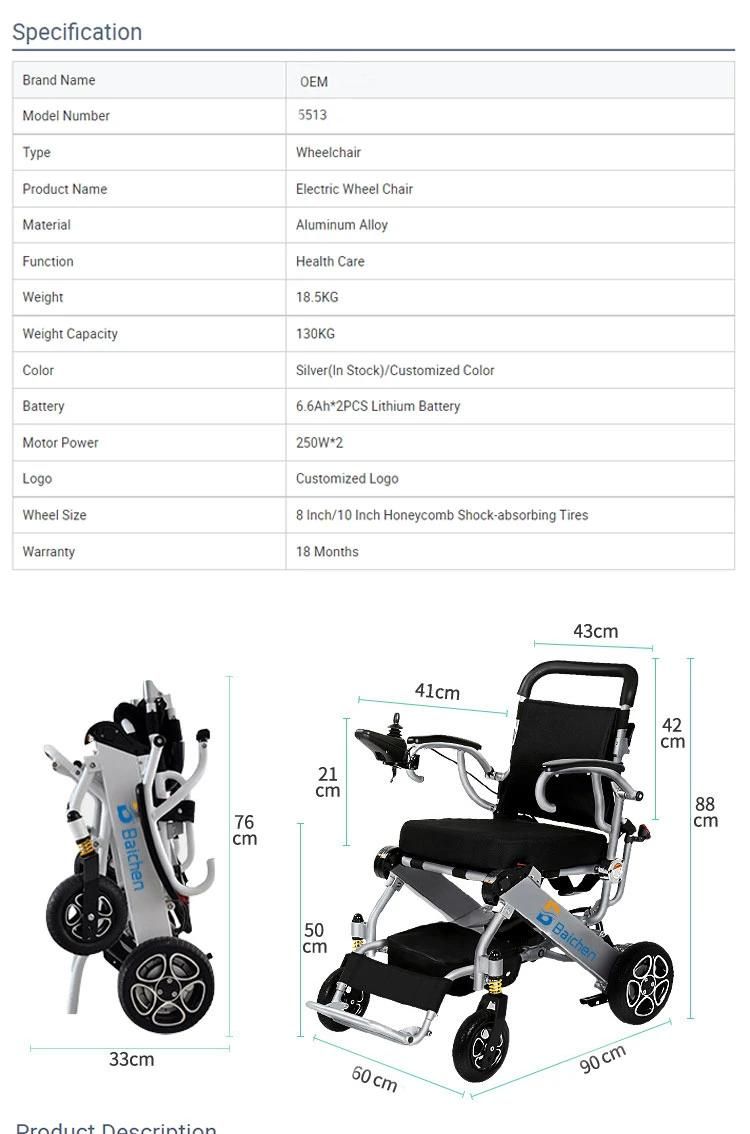 Gh Medical 2022 New Design Electronic Wheelchair Lightweight Electric Wheelchair for Disabled People