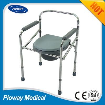 Hospital Medical Folding Steel Toilet Chair, Commode Chair (RJ-C814)