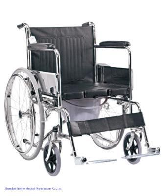 Shanghai Cheap Price Basic Simple Standard Commode Wheelchair