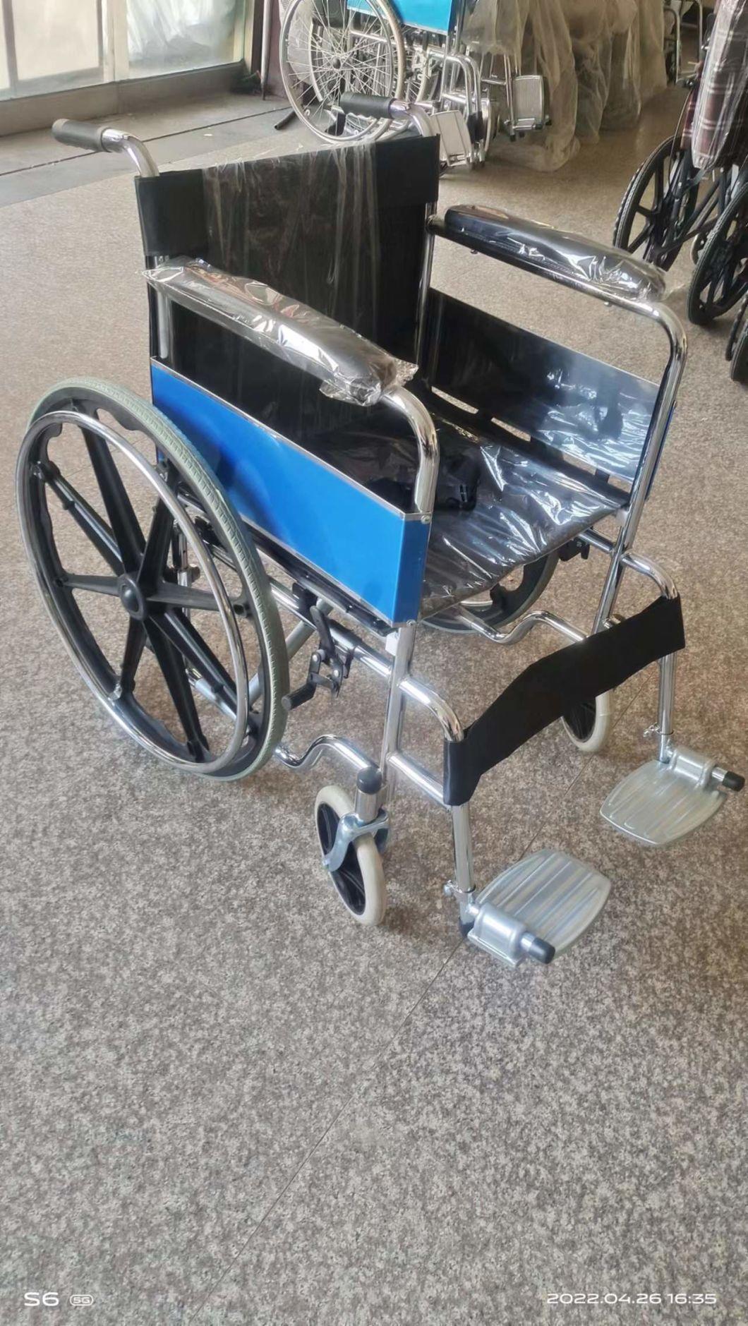 Folding Transport Wheelchair with Full Arms