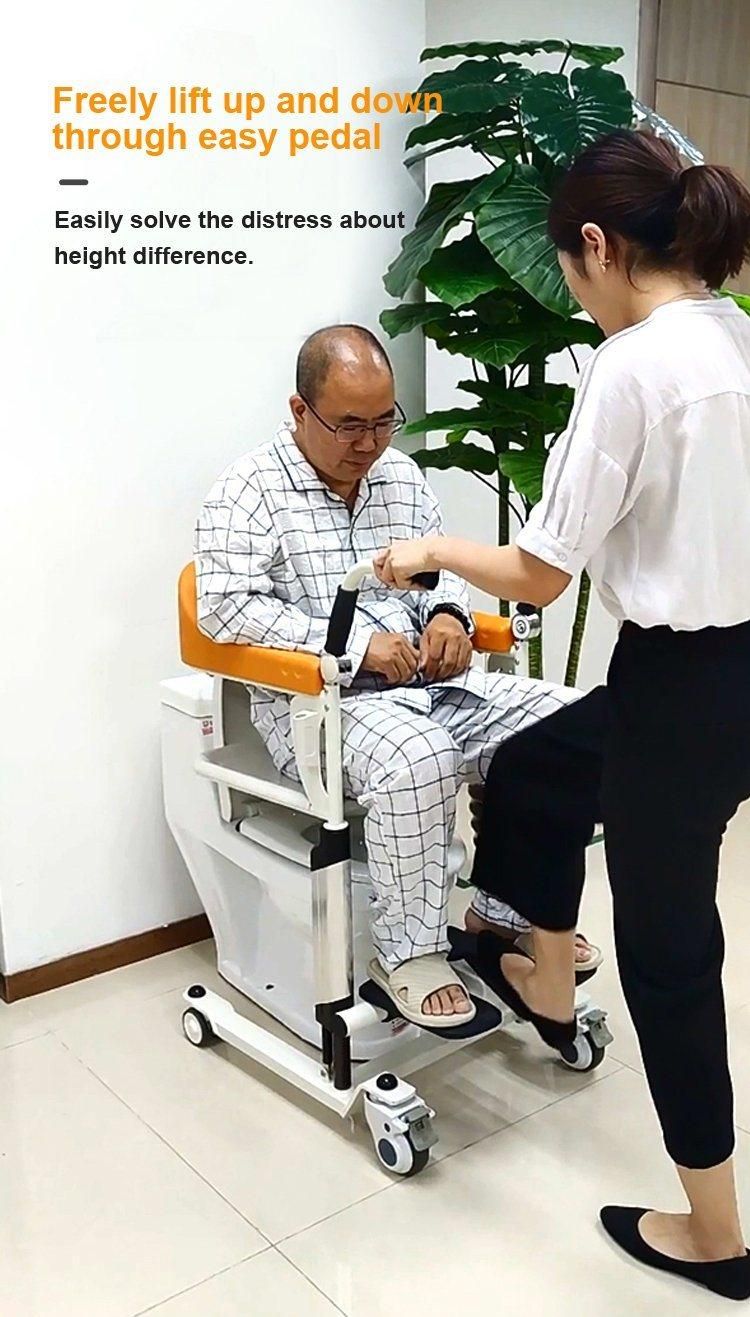 Patient Transfer Lift Chair with Commode Chair with Wheels