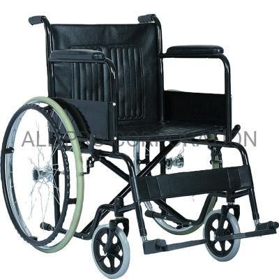 Hospital Steel Folding Wheelchair with Wheels for Elderly Foldable Wheel Chair