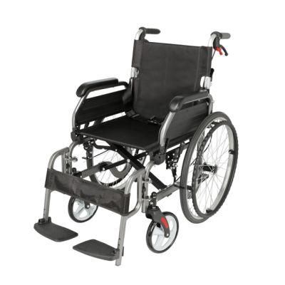 New Durable Material Aluminum Alloy Manual Folding Elderly Wheel Chair