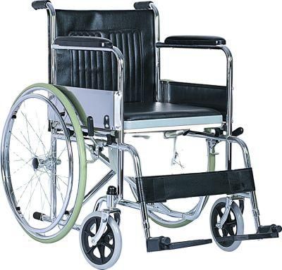 Foldable Commode Wheelchair Toilet for Disabled