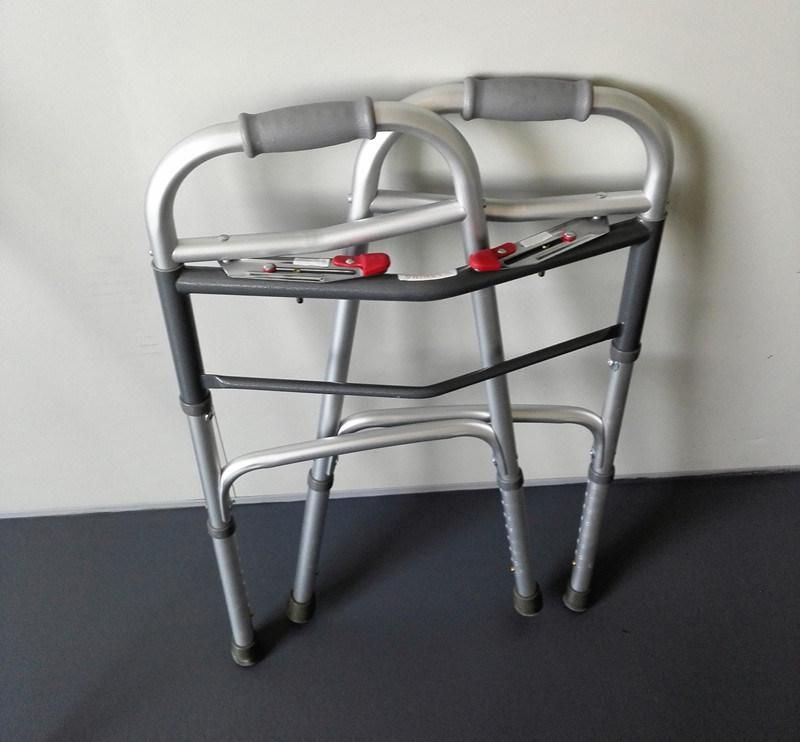 Normal Two Button Aluminum Anodized Walker Frame