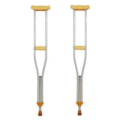 Aluminum Axillary Crutch Aluminum Single Cane Alloy Height Adjust TPR Hand Grip Non-Slip Rubber Walking Stick Medium Size