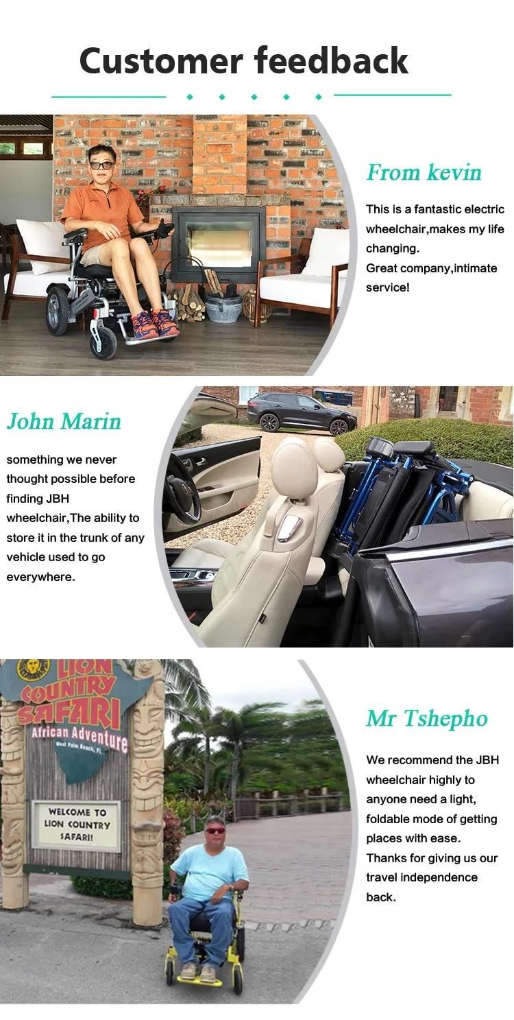 Ajustable Recline Back Power Folding Powder Coated Electric Travel Wheelchair FDA Approved