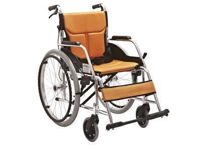 Japan Design Aluminum Lightweight Travel Wheel Chair Easy Carry Portable 24inch Rear Wheel Manual Wheelchair 2 Set Breathable Mesh Cushion