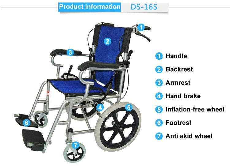 Manual Drive Light Weight Adjustable Economic Folding Wheelchairs