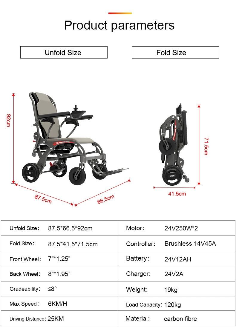 Jbh D20 Best Wheelchair Newest Product High-End Electric Power Wheelchair