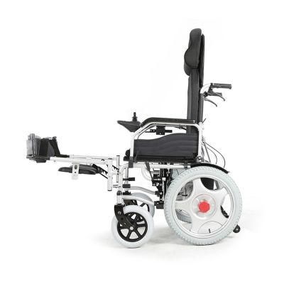 250W*2 Folding Wheelchair with Foldable Backrest and Handle Brakes, 120kg Capacity
