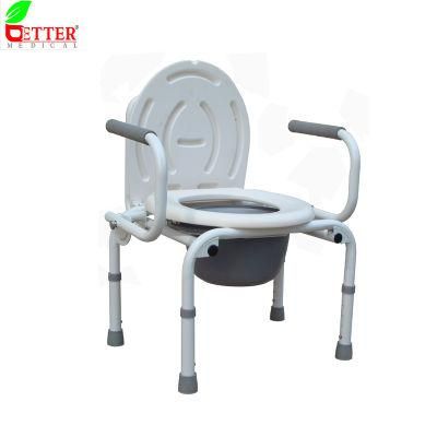 Steel Commode Chair Adjustable Toilet Chair Potty Chair for Elderly