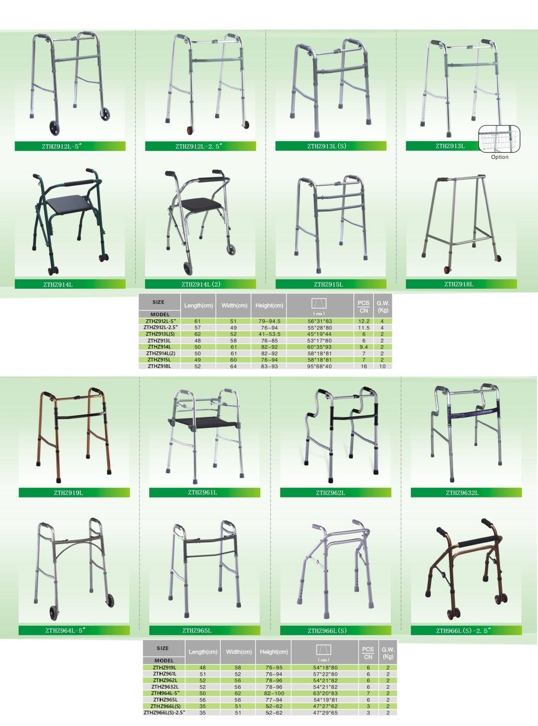 Non-Slip Hand Grip and Non-Slip Foot Pad Steel Elder or Disabled People Outdoor Folding Walker Frame 2 Wheels Safety Light Weight Walking Assistance