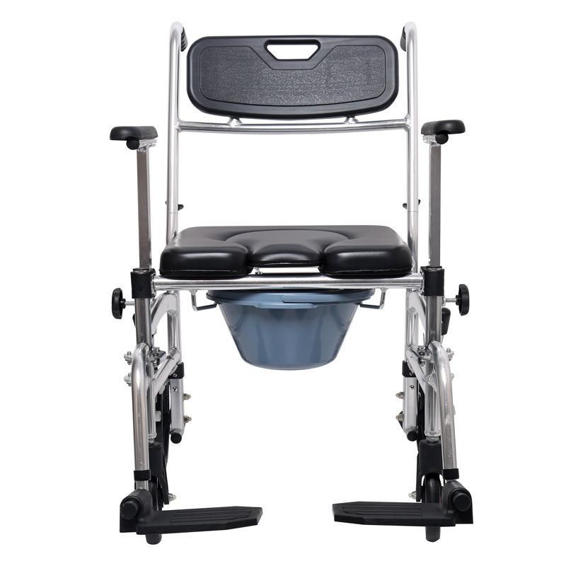Health Care Folding Manual Commode Chair for Disabled