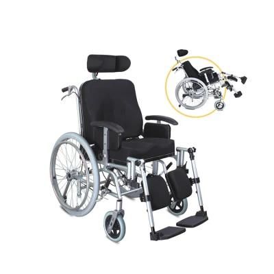 Height Adjustable and Detachable Armrest Elevating Footrest Orthopedic Manual Wheelchair