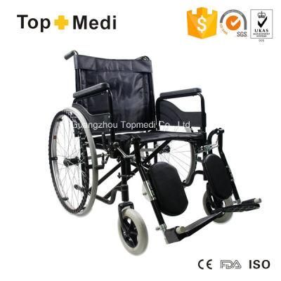 Topmedi Powder Coated Cheap Steel Manual Folding Wheelchair
