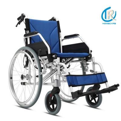 Manual Wheelchair Alloy Drop Back Handle Rehabilitation Wheelchair with Lithium Battery