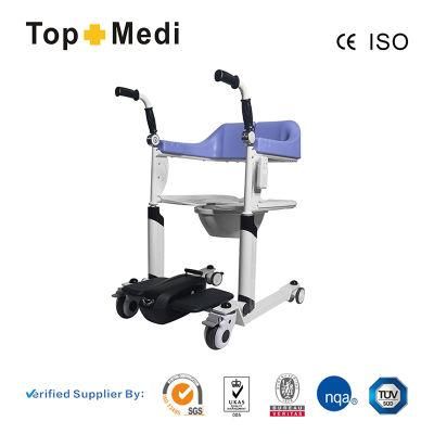 Tcm-01b Transfer Chair Commode with Electric Lifting Function for Disabled