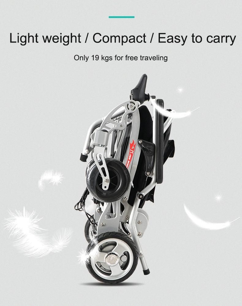 CE & FDA Aluminum Alloy Light Folding Electric Power Wheelchair for The Elderly