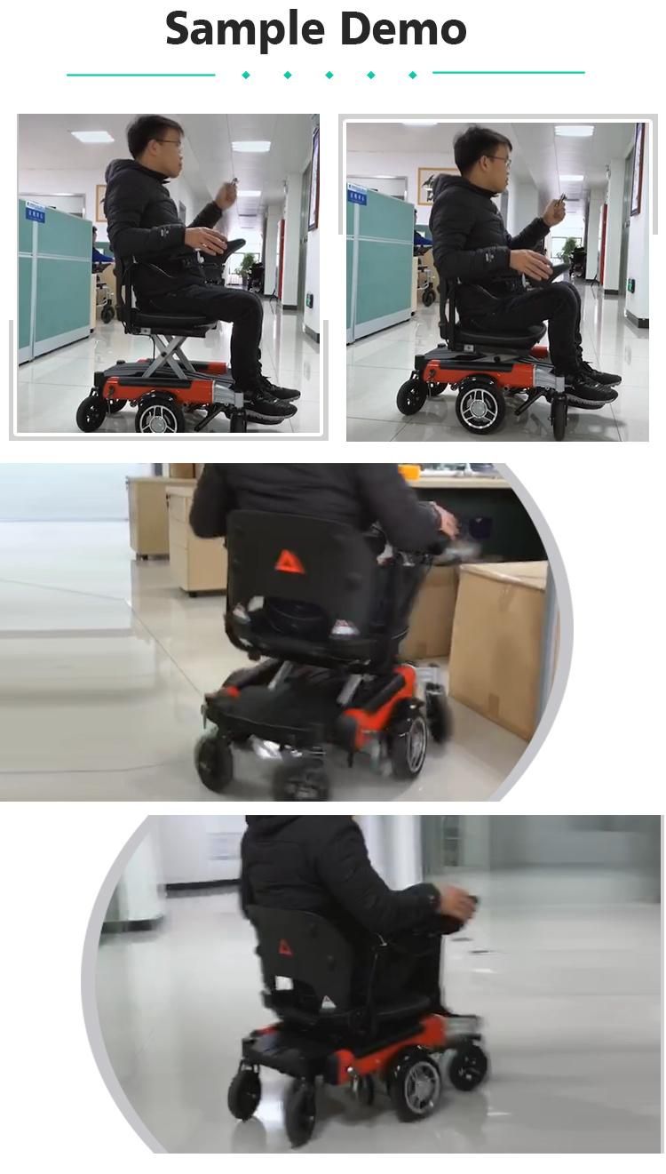 360-Degree in-Situ Rotating Remote Control Folding up and Down Electric Wheelchair