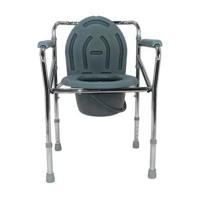 Mn-Dby005 Adjustable Medical Appliances Manual Disabled Aluminum Folding Commode Chair