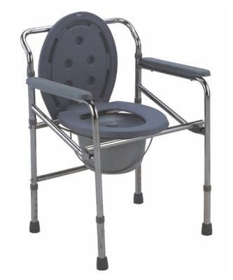 Economy Folding Steel Commode Chair for Toilet with Mdr (BME612)