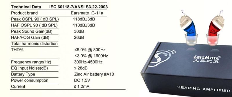 Earsmate Cheap Price Cic Hearing Aid Hidden in Ear Canal
