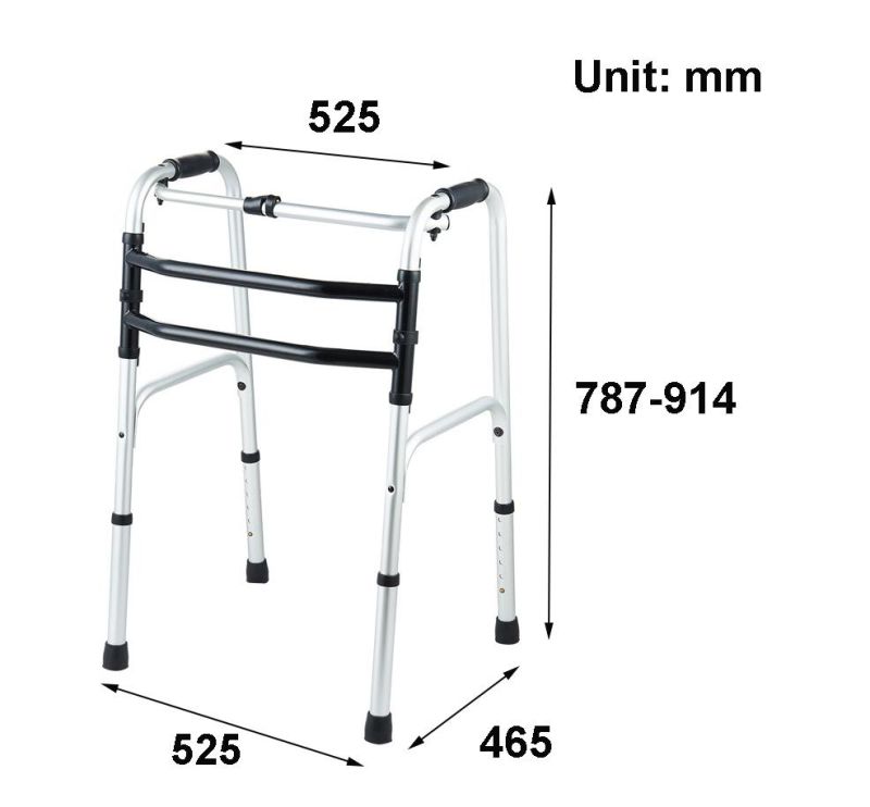 Rollator Walker Lightweight Aduminum Adult Singe Button Folding Walker