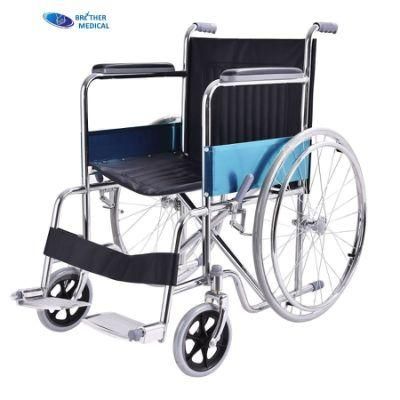 Aluminum 809 Wheel Chair Manufacturer Manual Foldable Economy Disabled Hospital Wheelchair