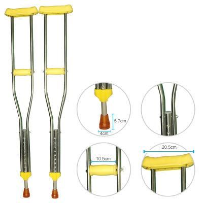 Stainless Steel /Aluminum Alloy Materials Underarm Walking Crutch for Patient