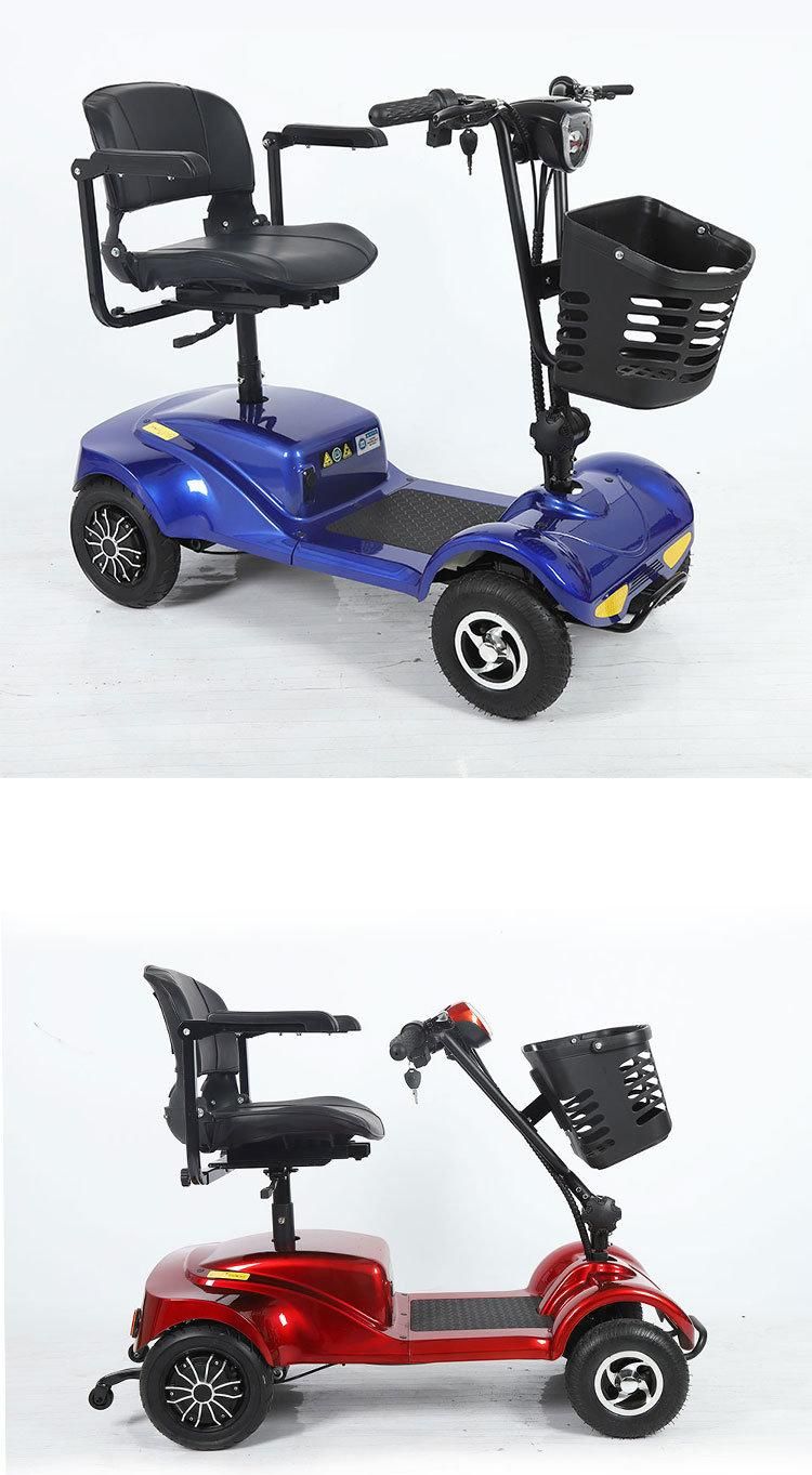 Cheap Four Wheels Folding Disabled Electric Mobility Scooter with Single Seat