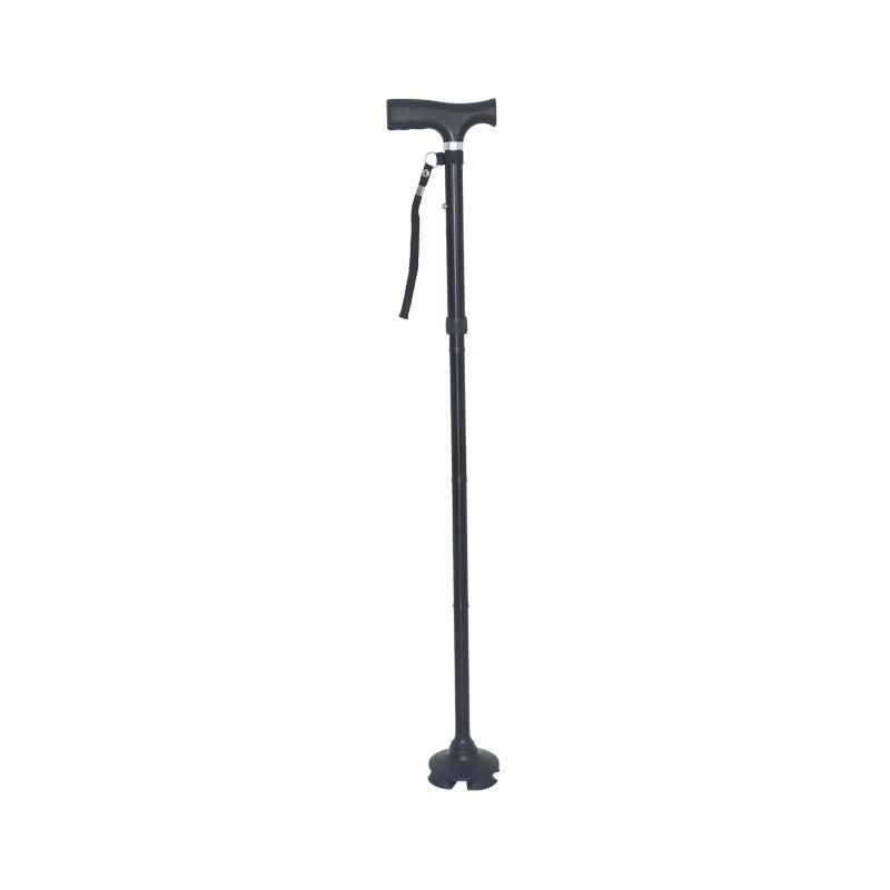 Aluminum Disabled Crutches Foldable Walking Stick for Old Quad Cane